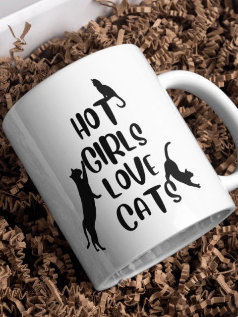 Kubek "Hot girls love cats" 330 ml
