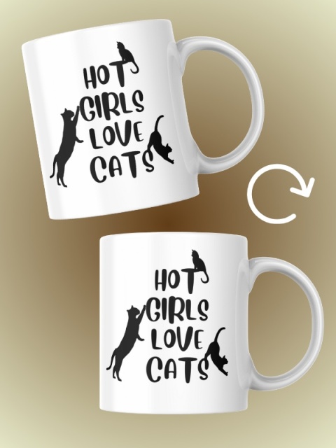 Kubek "Hot girls love cats" 330 ml