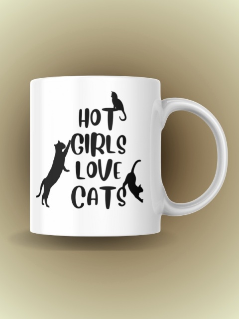 Kubek "Hot girls love cats" 330 ml