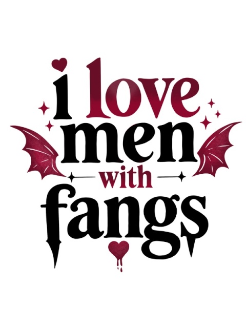 Kubek "I love men with fangs" | 330 ml | czarne uszko