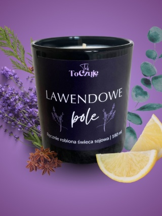 Świeca sojowa "Lawendowe pole" 180 ml