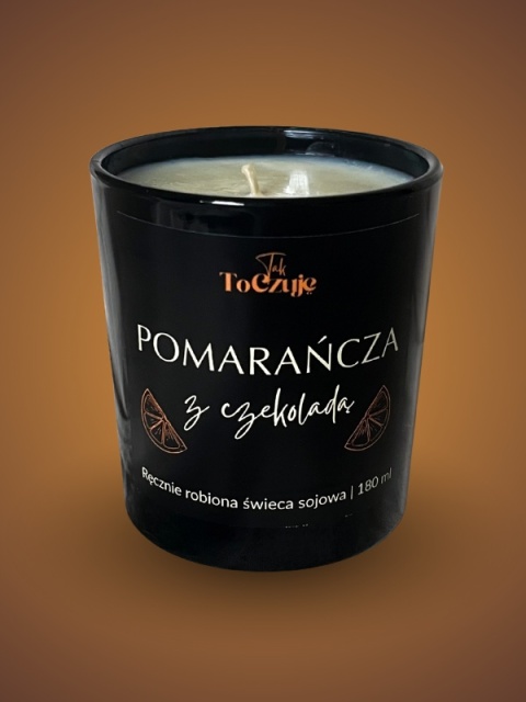 Świeca sojowa "Pomarańcza z czekoladą" 180 ml